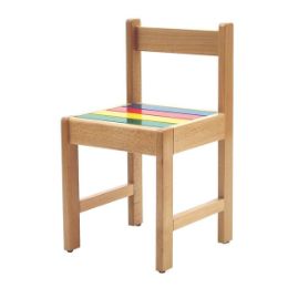 Εικόνα της 030C Ξύλινο Πολύχρωμο Καρεκλάκι Raffetto | Εξαιρετικά Σταθερό με Αντιολισθητικά Λάστιχα (Ύψος 33cm)