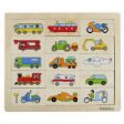 Ξύλινο παζλ συνδυασμών οχημάτων Beleduc 11007 – Εκπαιδευτικό παιχνίδι για ανάπτυξη λόγου και επικοινωνίας σε μικρά παιδιά