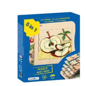 Beleduc 17039 Παζλ Εξέλιξης Μήλο – Ξύλινο παζλ 5 επιπέδων για ανάπτυξη μήλου από σπόρο έως ωρίμανση σε παιδιά