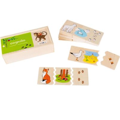 Beleduc 11550 Cognito – Ξύλινη κασετίνα δραστηριοτήτων “Πού Ζουν τα Ζώα”, με αυτοδιόρθωση και εμπλουτισμό λεξιλογίου σε παιδιά