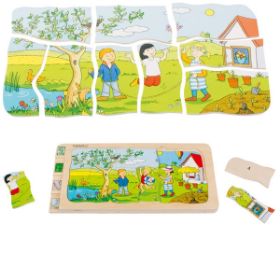 Beleduc 17150 Παζλ Επιπέδων 4 Εποχές – Ξύλινο παζλ 4 επιπέδων & 36 κομματιών για κατανόηση εποχών, κλίματος και κλιματικής αλλαγής σε παιδιά