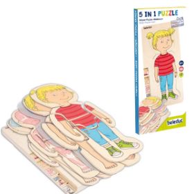 Beleduc 17160 Ξύλινο Παζλ Επιπέδων Κορίτσι – 5 επίπεδα για ανακάλυψη του σώματος και ενίσχυση λόγου & επικοινωνίας σε παιδιά