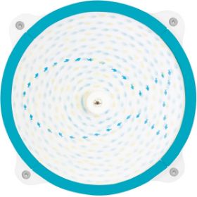Ο ξύλινος επιτοίχιος Τροχός Οφθαλμαπάτης Νερό Beleduc 23800 με τα μπλε γεωμετρικά μοτίβα.