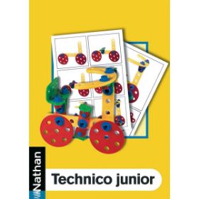 Οι 12 Κάρτες Technico Junior Nathan 305147 με τις οδηγίες κατασκευής για παιδιά από 4 ετών, σε λευκό φόντο.
