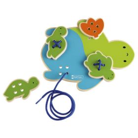 Η ξύλινη χελωνίτσα λεπτής κινητικότητας Nathan 333363 με το κορδόνι και τα 4 αποσπώμενα ξύλινα σχέδια για παιδιά 3 ετών.