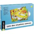Η υσκευασία του εκπαιδευτικού παιχνιδιού ακουστικής ταύτισης Nathan 337133 Λόττο Καταστάσεων για παιδιά 4 ετών.