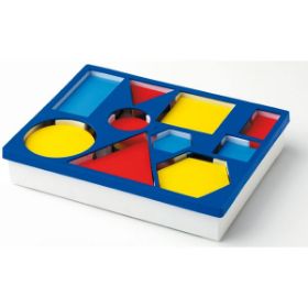 Η συσκευασία του εκπαιδευτικού παιχνιδιού λογικής και γεωμετρίας Nathan 342208 Λογικά Μπλοκ για παιδιά 3 ετών.