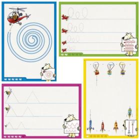 Κάρτες Nathan 30x20,5cm που απεικονίζουν διαφορετικές γραμμές για την προετοιμασία της γραφής.