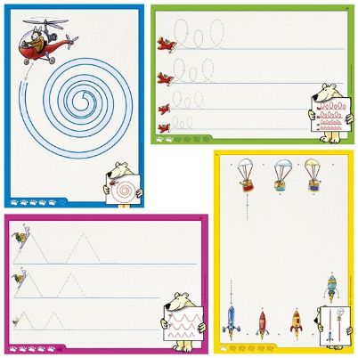 Κάρτες Nathan 30x20,5cm που απεικονίζουν διαφορετικές γραμμές για την προετοιμασία της γραφής.