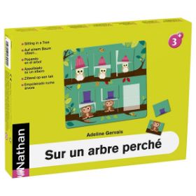 Το κουτί συσκευασίας του εκπαιδευτικού παιχνιδιού μεγεθών και προσανατολισμού Nathan 343001 Πάνω στο Δέντρο για παιδιά 3 ετών.