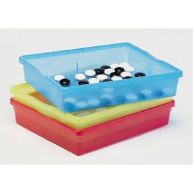 Το σετ 3 ρηχών χρωματιστών πλαστικών κουτιών Nathan 363058 σε διαφορετικές αποχρώσεις.