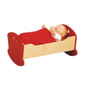 Η ξύλινη κούνια κούκλας Nathan 371088 από λουστραρισμένο ξύλο σε φυσικό χρώμα.