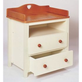 Η παραδοσιακή ξύλινη αλλαξιέρα Nathan 371133 με το σκάλισμα και τα δύο συρτάρια.