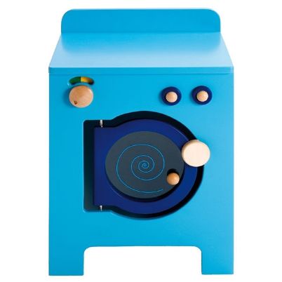 Το ξύλινο πλυντήριο ρούχων Nathan 371214 με την κυκλική πόρτα Plexiglass και τα διαδραστικά κουμπιά.