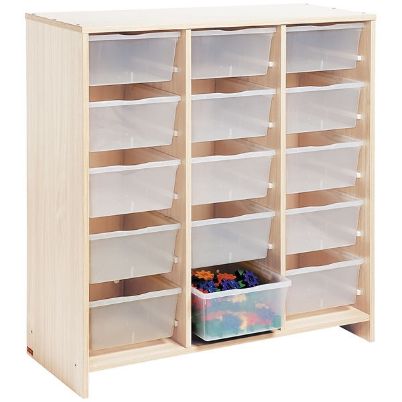 Η επιβλητική μονάδα Nathan 372136 με τα 15 διαφανή συρτάρια σε πλήρη διάταξη.