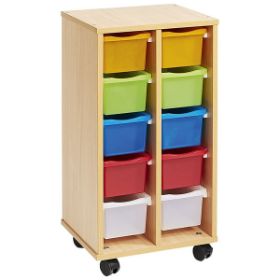 Η τροχήλατη συρταριέρα Nathan 372148 με τα 10 χρωματιστά πλαστικά συρτάρια σε πλήρη ανάπτυξη.