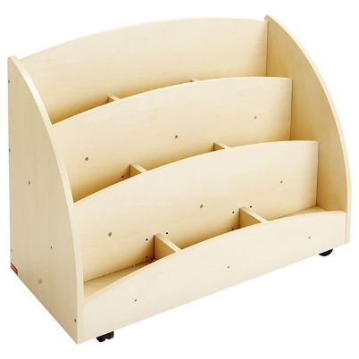 Η ξύλινη τροχήλατη βιβλιοθήκη Nathan 372164 σε φυσικό φινίρισμα ξύλου.