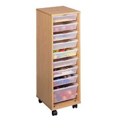 Η τροχήλατη συρταριέρα Nathan 372439 με τα 9 διαφανή συρτάρια σε πλήρη ανάπτυξη.