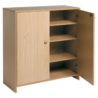 Η αποθηκευτική μονάδα Nathan 372442 με ανοιχτό το ένα φύλλο της πόρτας ώστε να αναδεικνύονται τα ράφια.