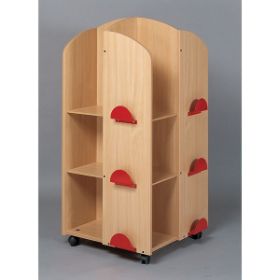 Ο τροχήλατος πύργος βιβλίων Nathan 372465 με τον κόκκινο μεταλλικό σκελετό και τα 12 ράφια.