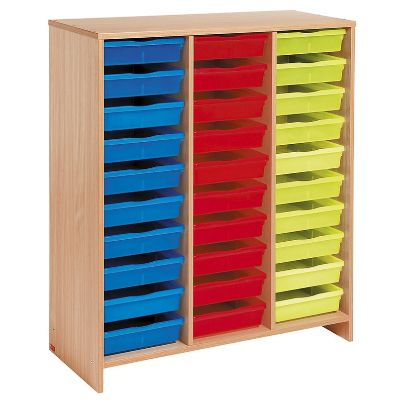 Η επιβλητική μονάδα Nathan 372472 με τα 30 ρηχά χρωματιστά συρτάρια οργάνωσης.