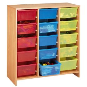 Η μονάδα Nathan 372473 με τα 15 χρωματιστά συρτάρια οργάνωσης σε πλήρη ανάπτυξη.