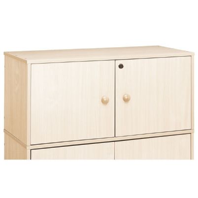 Η πρόσθετη μονάδα Nathan 372575 από μελαμίνη με κλειστές πόρτες σε ουδέτερο χρώμα.