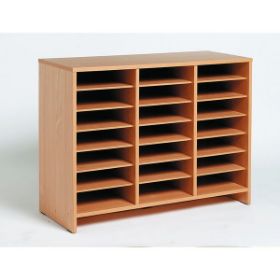 Η μονάδα οργάνωσης Nathan 372535 με 21 θυρίδες από μασίφ μελαμίνη σε φυσικό χρώμα.