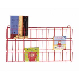 Το οριζόντιο συρμάτινο ράφι τοίχου Nathan 372776 σε κόκκινο χρώμα με 3 σειρές προβολής.