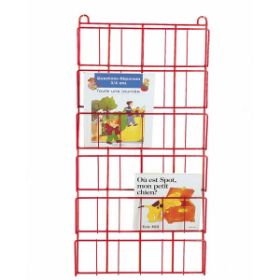 Το κάθετο συρμάτινο ράφι τοίχου Nathan 372807 σε κόκκινο χρώμα με 6 σειρές αποθήκευσης.