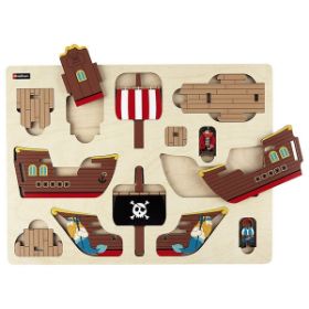 Τα 13 ξύλινα κομμάτια του παζλ 387221 πριν τη συναρμολόγηση επάνω στη βάση τους.