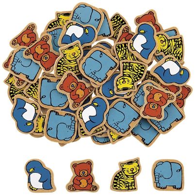 Το πλήρες σετ Nathan 388406 με τα 60 πολύχρωμα ξύλινα ζωάκια αρίθμησης.