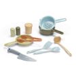 Οικολογικό σετ κουζινικών Dantoy BIO 12 τεμαχίων από bio-plastic σε παστέλ χρώματα για εκπαιδευτικό παιχνίδι ρόλων.