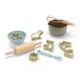 Οικολογικό σετ ζαχαροπλαστικής Dantoy BIO 11 τεμαχίων από bio-plastic σε παστέλ χρώματα για εκπαιδευτικό παιχνίδι ρόλων.