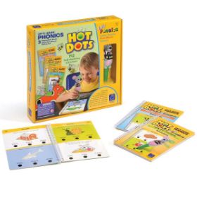 Το πλήρες σετ Hot Dots 9289 με τα 3 εκπαιδευτικά βιβλία Jolly Phonics και το διαδραστικό στυλό.
