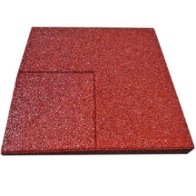 Το προστατευτικό δάπεδο ασφαλείας Eco-Soft Tile CEST1 σε κόκκινο χρώμα, σε λευκό φόντο.