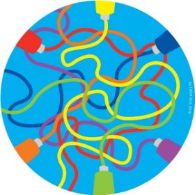 Ο Kit for Kids MAT087 – Στρογγυλός Οικολογικός Τάπητας "Χρώματα" με Αντιολισθητική Βάση (O 2m), σε λευκό φόντο.
