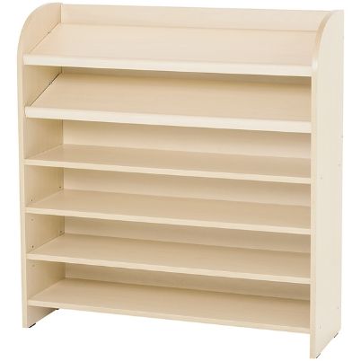 Η βιβλιοθήκη 6 επιπέδων Nathan 372585 από μελαμίνη με τα χαρακτηριστικά κεκλιμένα ράφια.