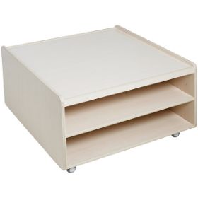 Το τροχήλατο έπιπλο Nathan 372369 με τη μεγάλη τετράγωνη επιφάνεια παιχνιδιού και τα ράφια αποθήκευσης.