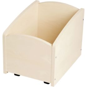 Το τροχήλατο κουτί αποθήκευσης βιβλίων Nathan 372555 από μελαμίνη σε φυσικό χρώμα.