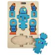 Το τρισδιάστατο ξύλινο παζλ Ρομπότ Nathan 387223 πάνω στη βάση του.