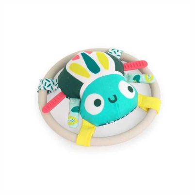 Η πολύχρωμη κουδουνίστρα αράχνη Miniland 97321 σε λευκό φόντο.