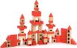 Το πλήρες σετ Miniland 94050 με τα 100 τουβλάκια από οικολογικό ξύλο σε διάταξη κάστρου.