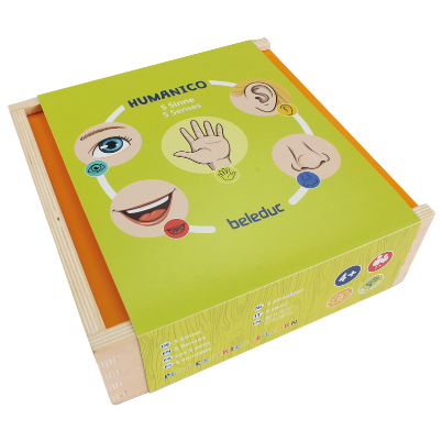 Beleduc 11556 Humanico – Σετ 5 ξύλινων παζλ για τις 5 αισθήσεις (6 κομμάτια καθένα) με σύστημα αυτοδιόρθωσης για παιδιά