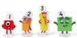 Οι 4 χαρακτήρες του Learning Resources HM95400 Numberblocks Pattern Match, σε λευκό φόντο.