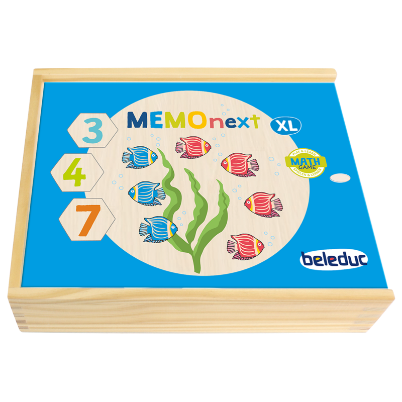 Το πλήρες σετ Beleduc 22616 Memonext με τα ξύλινα πούλια και τις κάρτες λογικής αλληλουχίας.