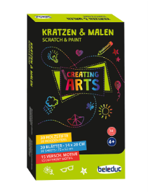 Η συσκευασία με τις 30 πρωτυπωμένες κάρτες Scratch Art Beleduc 53052.