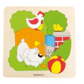 Beleduc 17500 Παζλ Ανακάλυψης Κήπος – Πολλαπλό ξύλινο παζλ 4 επιπέδων για δημιουργία διαφορετικών εικόνων κήπου σε παιδιά