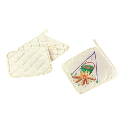 Μια πολύχρωμη διακοσμημένη πιάστρα μαγειρικής Beleduc 40910.