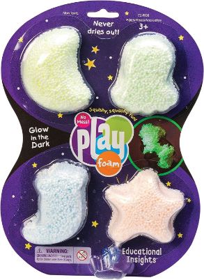 Η συσκευασία του Playfoam 1908 της Learning Resources που δείχνει το υλικό να φωσφορίζει.
